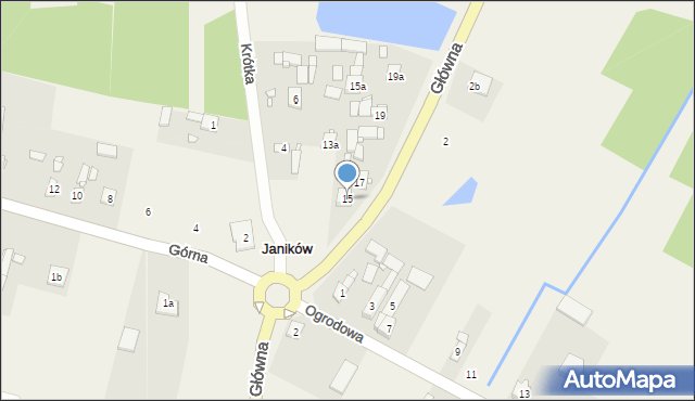 Janików, Główna, 15, mapa Janików