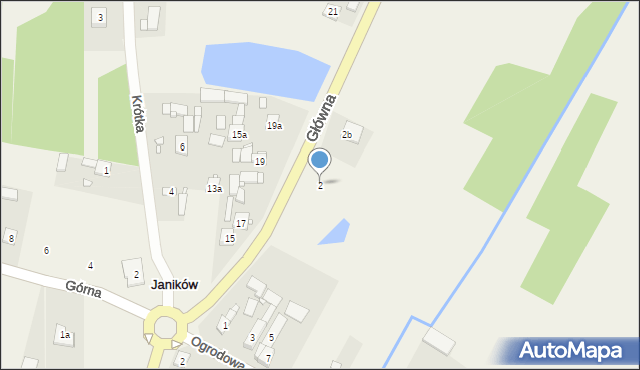 Janików, Główna, 2, mapa Janików