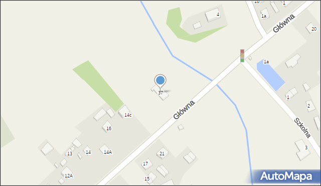 Jawornica, Główna, 37, mapa Jawornica