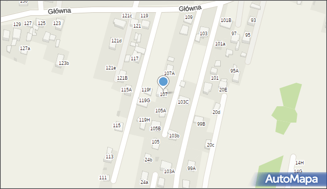 Jejkowice, Główna, 107, mapa Jejkowice