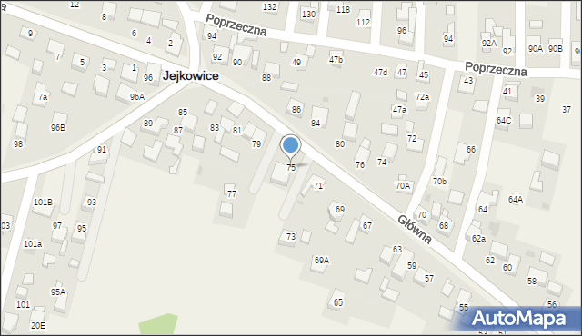 Jejkowice, Główna, 75, mapa Jejkowice