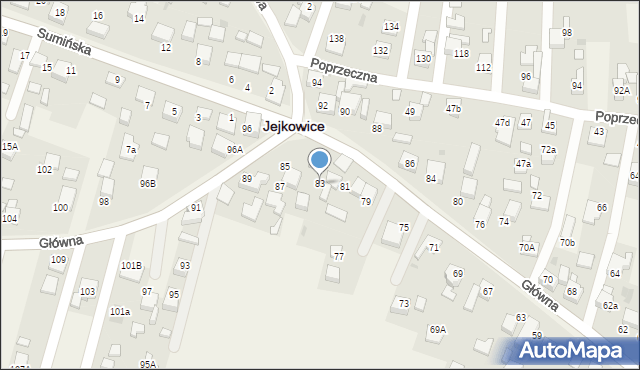 Jejkowice, Główna, 83, mapa Jejkowice