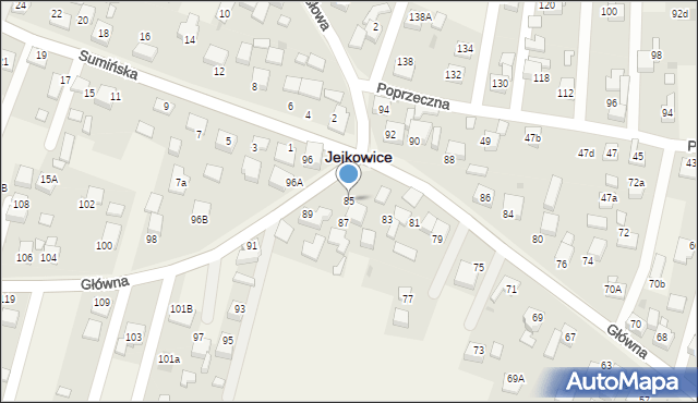 Jejkowice, Główna, 85, mapa Jejkowice