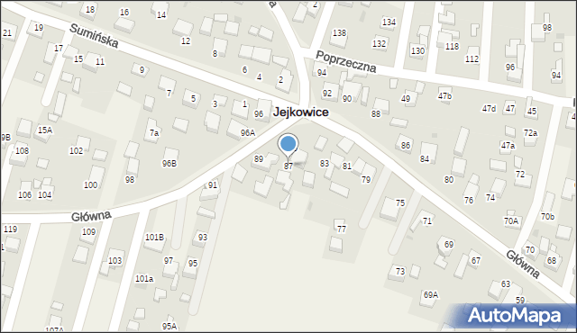 Jejkowice, Główna, 87, mapa Jejkowice