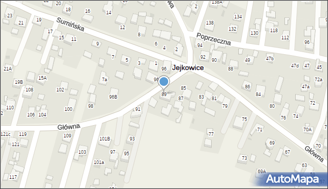 Jejkowice, Główna, 89, mapa Jejkowice