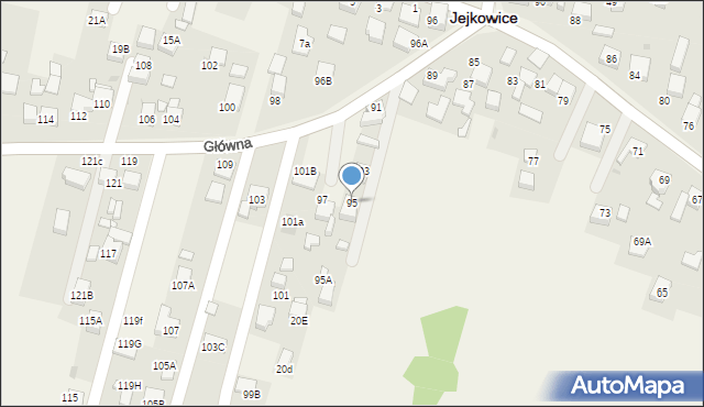 Jejkowice, Główna, 95, mapa Jejkowice