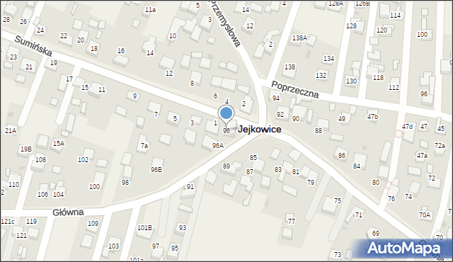 Jejkowice, Główna, 96, mapa Jejkowice