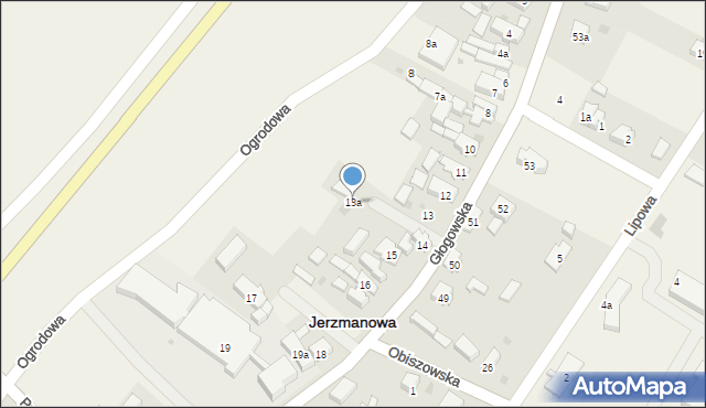 Jerzmanowa, Głogowska, 13a, mapa Jerzmanowa