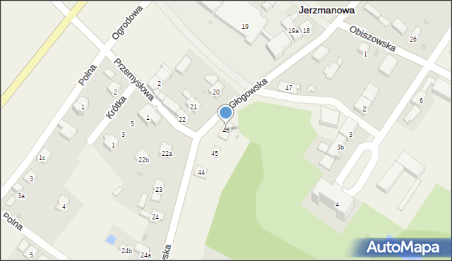 Jerzmanowa, Głogowska, 46, mapa Jerzmanowa