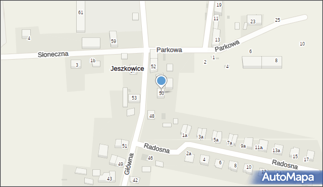 Jeszkowice, Główna, 50, mapa Jeszkowice