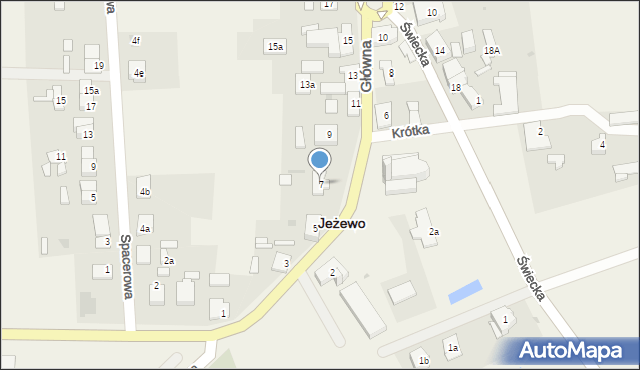 Jeżewo, Główna, 7, mapa Jeżewo