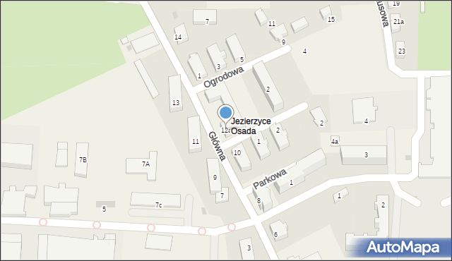 Jezierzyce, Główna, 12a, mapa Jezierzyce