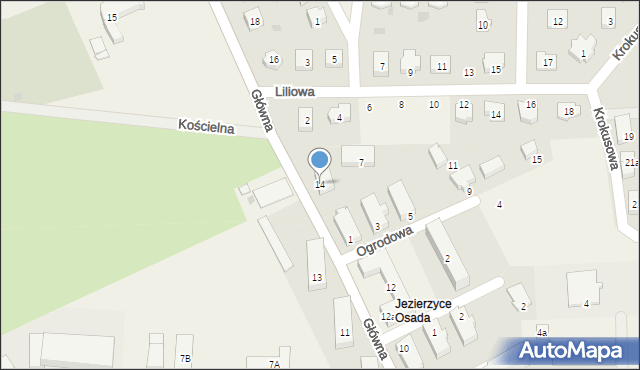 Jezierzyce, Główna, 14, mapa Jezierzyce