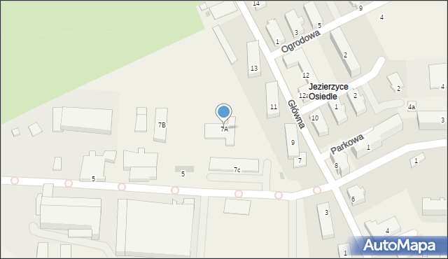 Jezierzyce, Główna, 7A, mapa Jezierzyce