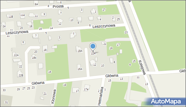 Jeziórko, Główna, 12A, mapa Jeziórko
