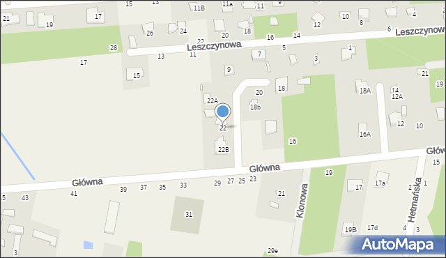 Jeziórko, Główna, 22, mapa Jeziórko