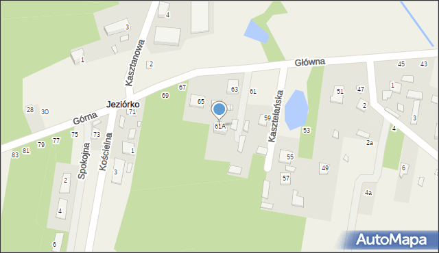 Jeziórko, Główna, 61A, mapa Jeziórko