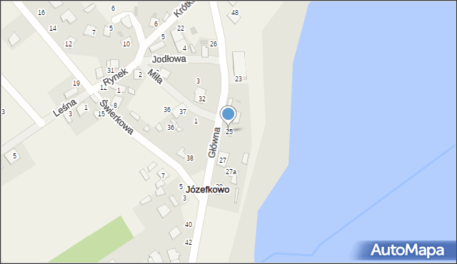 Józefkowo, Główna, 25, mapa Józefkowo