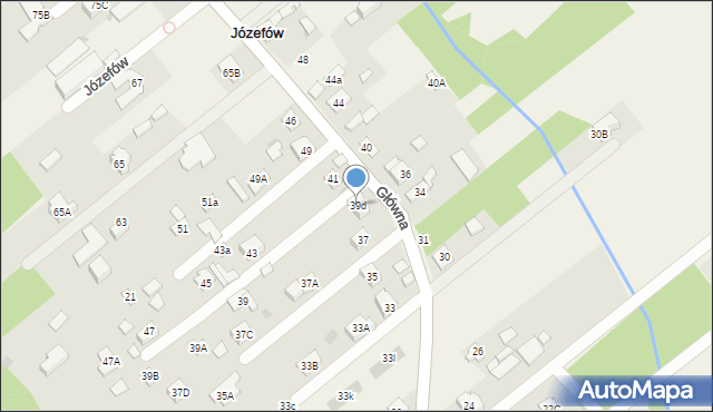 Józefów, Główna, 39d, mapa Józefów