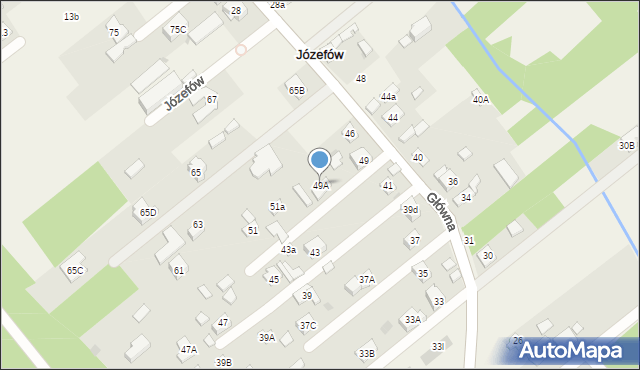 Józefów, Główna, 49A, mapa Józefów