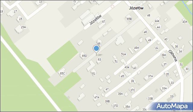 Józefów, Główna, 63A, mapa Józefów