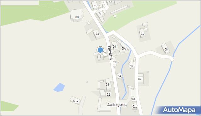 Jugów, Główna, 70a, mapa Jugów