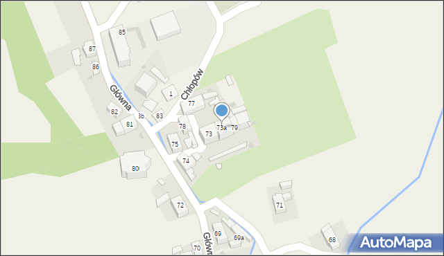 Jugów, Główna, 73a, mapa Jugów