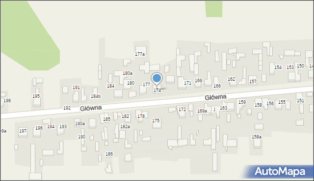 Kalej, Główna, 174, mapa Kalej