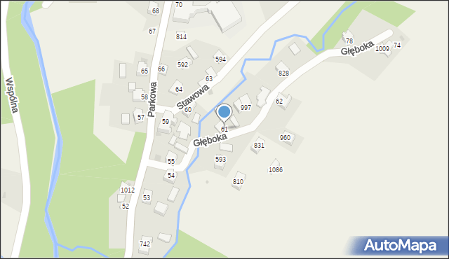 Kamesznica, Głęboka, 61, mapa Kamesznica