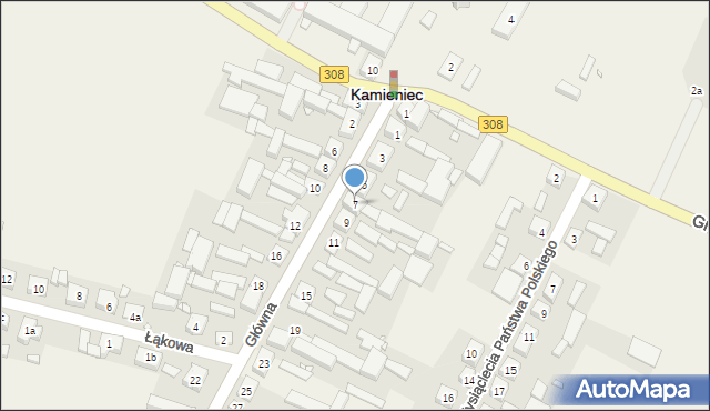 Kamieniec, Główna, 7, mapa Kamieniec