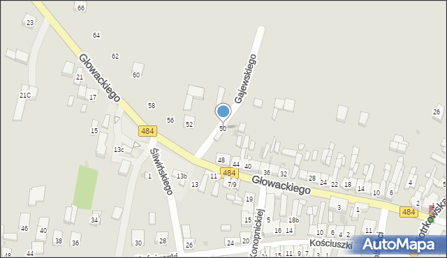 Kamieńsk, Głowackiego Bartosza, 50, mapa Kamieńsk