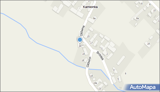 Kamionka, Główna, 14, mapa Kamionka