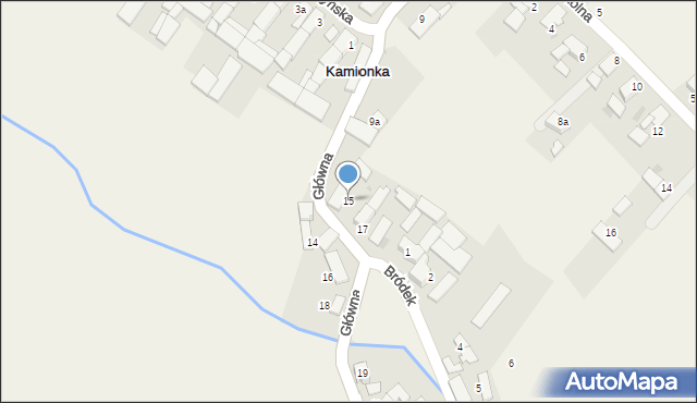 Kamionka, Główna, 15, mapa Kamionka