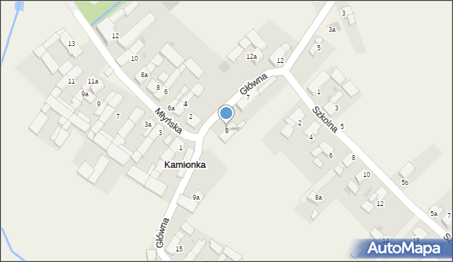 Kamionka, Główna, 9, mapa Kamionka