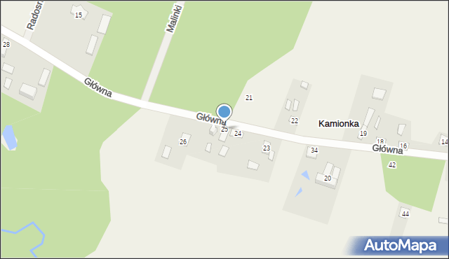 Kamionka, Główna, 25, mapa Kamionka