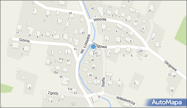 Karniowice, Głogowa, 2, mapa Karniowice