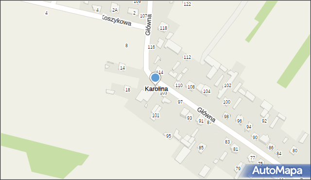 Karolina, Główna, 105, mapa Karolina