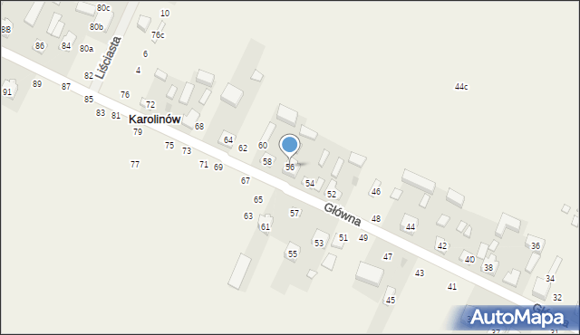 Karolinów, Główna, 56, mapa Karolinów