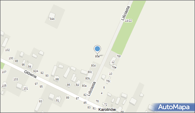 Karolinów, Główna, 80e, mapa Karolinów