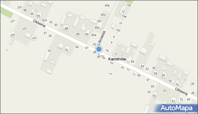 Karolinów, Główna, 83, mapa Karolinów