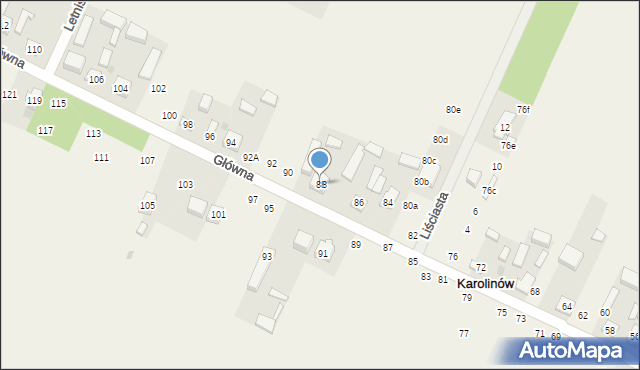 Karolinów, Główna, 88, mapa Karolinów