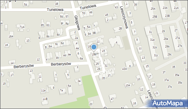 Katowice, Głogowa, 19b, mapa Katowic