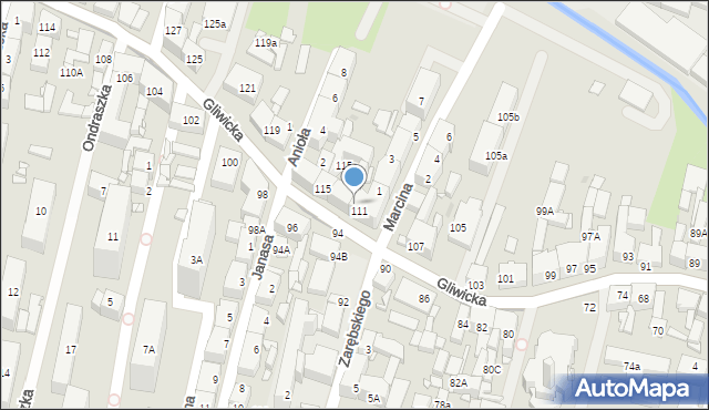 Katowice, Gliwicka, 113, mapa Katowic