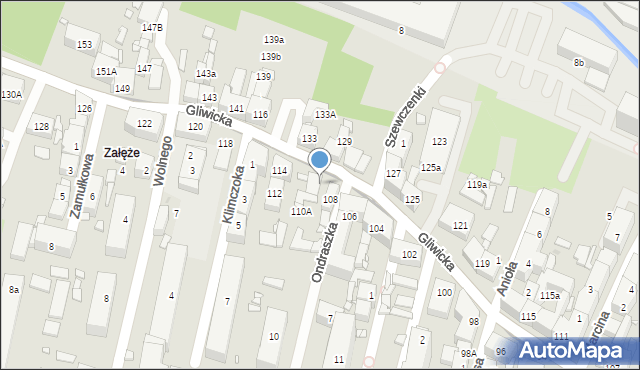 Katowice, Gliwicka, 110, mapa Katowic