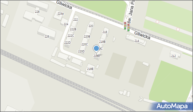 Katowice, Gliwicka, 218D, mapa Katowic