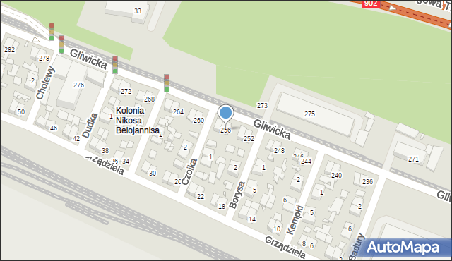 Katowice, Gliwicka, 256, mapa Katowic