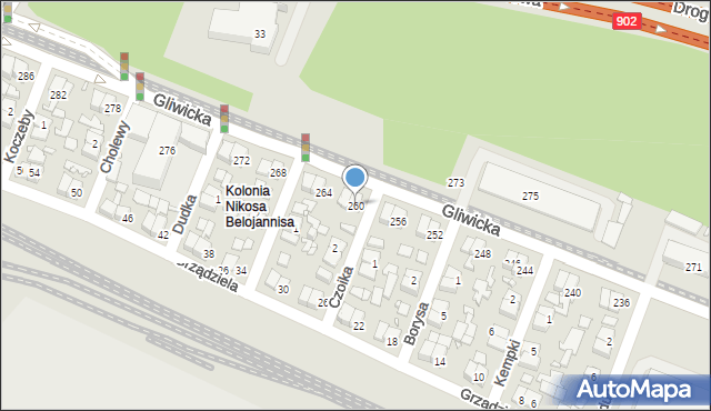 Katowice, Gliwicka, 260, mapa Katowic