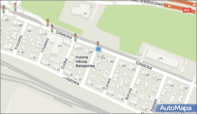 Katowice, Gliwicka, 266, mapa Katowic