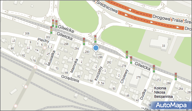 Katowice, Gliwicka, 288, mapa Katowic