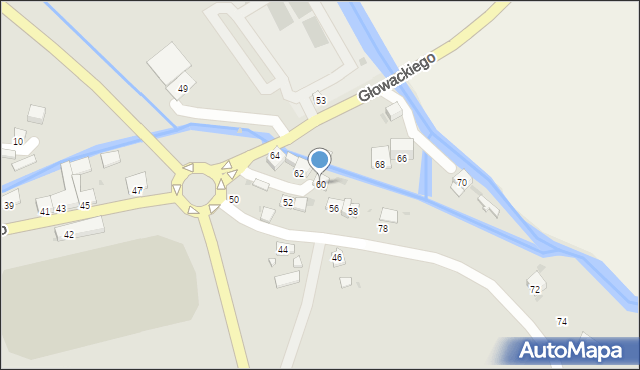 Kazimierza Wielka, Głowackiego Bartosza, 60, mapa Kazimierza Wielka